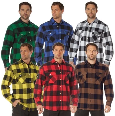 Extra Heavyweight Brawny Buffalo Plaid Flannel Shirt Long Sleeve Rothco 4739 - Image 1 of 3