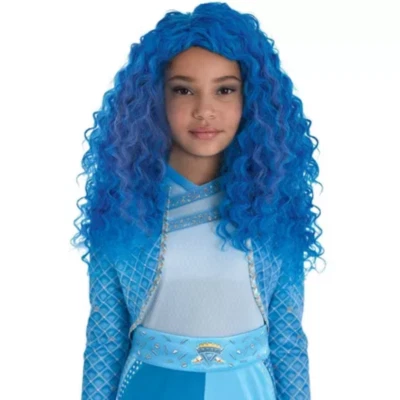 Disney Descendants 4 Chloe Kids Blue Curly Costume Wig - Image 1 of 4