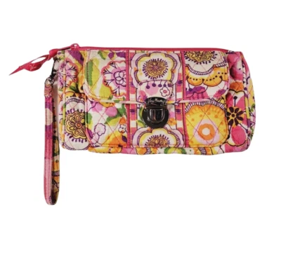 Vera Bradley Pétalo Rosa Muñequera Mujer Cartera Bolso Cartera Floral Foto 1 de 4