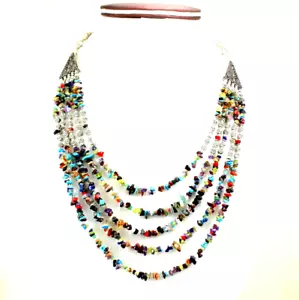 Collar Natural Granate Amatista Cornalina Multi Piedras Preciosas Joyería Hec... - Imagen 1 de 2