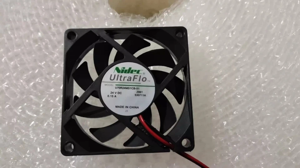 Nidec U70R24MS1CB-51 7015 DC24V 0.15A 7CM 2-Wire Inverter Cooling Fan - Image 1 of 1