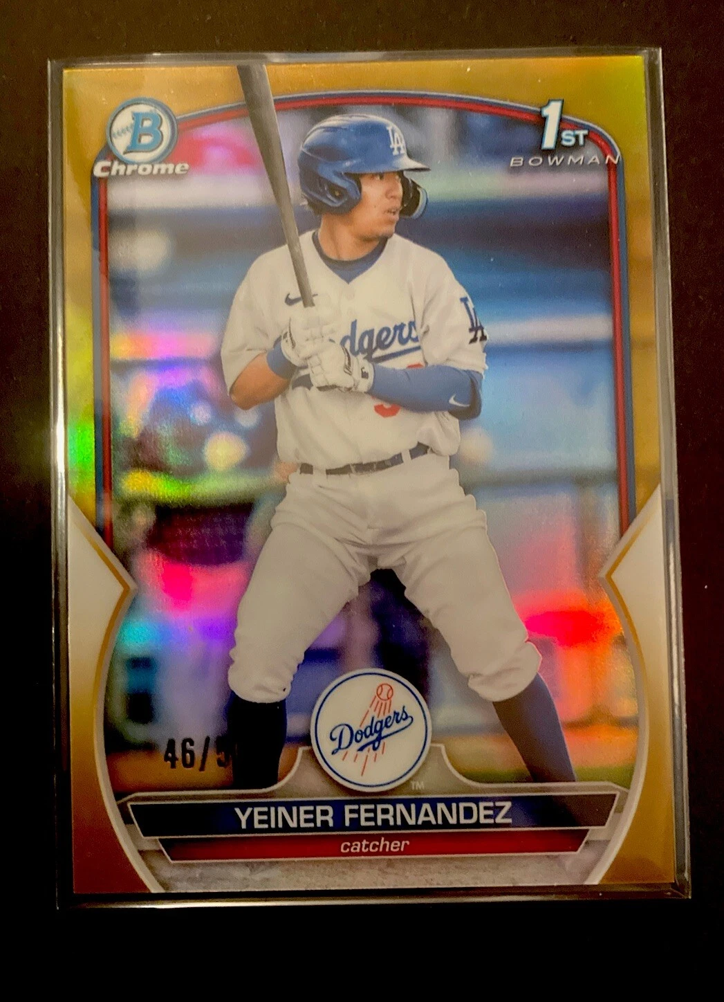2023 Bowman #BCP-138 Yeiner Fernandez Chrome Prospects Gold Refractor #/50