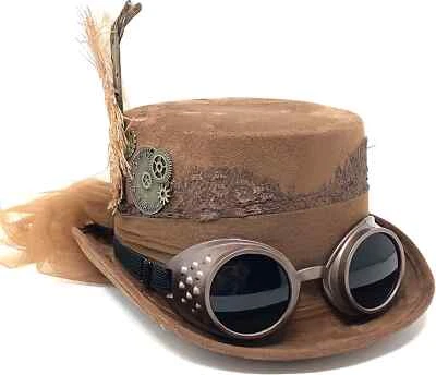 Steampunk Viajero en el Tiempo Estilo Sombrero de copa Pluma Halloween Disfraz Juegos con disfraces Sombrero Foto 1 de 4