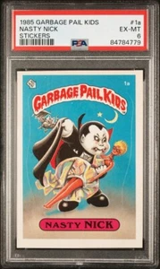 PSA 6 NASTY NICK #1a STICKERS GARBAGE PAIL KIDS ENGLISH 1985! - Bild 1 von 2