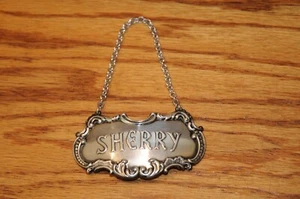 Vintage Gorham Sterling Silver Sherry Liquor Hanging Decanter Tag Label Antique. - Picture 1 of 6