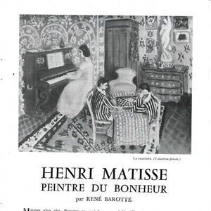 Henri Matisse peintre du bonheur - Article Coupure de presse 1954 - Picture 1 of 4