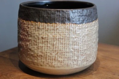 Blumen-Übertopf aus Keramik, in 2 Gr. erhältl. ,beige/braun/schwarz, Übertopf - Bild 1 von 2