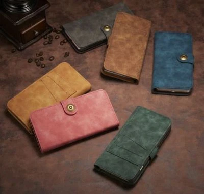 IPhone X suede magnetic wallet cases in 6 colours / luxury leather wallet cases  - Image 1 of 4