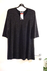 MAGNA Tunika Shirt Glitzer Lurex 40 42 schwarz silber festlich Stretch LAGENLOOK - Bild 1 von 5