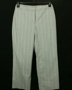 Rafaella Women's Pants Blue Check Stretch Cropped Size 8P - Picture 1 of 6