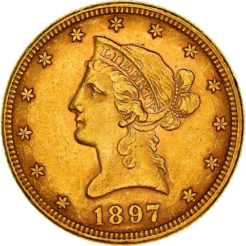 [#182563] Coin, United States, Coronet Head, $10, Eagle, 1897, U.S. Mint, Philad Cover