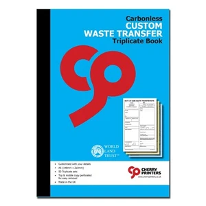 PERSONALISED NCR Waste Transfer Trplicate Book A5 (148mm x 210mm) 50 sets 4 Pack - Picture 1 of 4