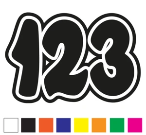 Individuelle Startnummern vorne & Seiten Set Vinyl Aufkleber Abziehbilder Motorrad Motocross - Bild 1 von 4
