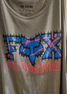 Fox Racing Heathered Graphite Barbed Wire Tank Top Men’s Size XL Pink and Gray - Picture 1 of 4