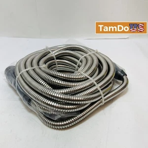 Stainless Steel Flexible Conduit Hose, 1/2" x 25ft, Liquid Tight with Connectors - Picture 1 of 3