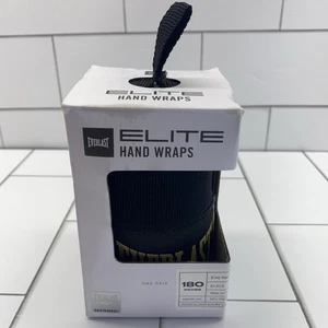 Everlast Elite 180" Boxing and MMA Handwraps Black New In Box Authentic One Pair - Picture 1 of 4