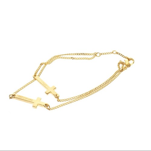 Dsquared DSQUARED2 Gesù Presenta Doppia Croce Catena Bracciale Accessorio M U