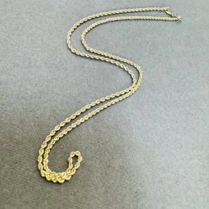 Collar de cadena de cuerda de 1,7 mm de oro amarillo macizo de 10K de 16" - Imagen 1 de 10