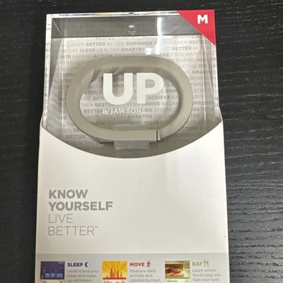UP by Jawbone Wireless Wristband Activity Tracker Medium Light Gray New Sealed - Image 1 of 2
