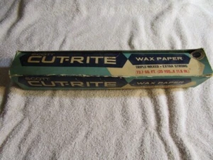 Vintage 60s Scott Cut Rite Wax Paper Triple Waxed Original Box w roll tube - Picture 1 of 17