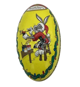Looney Tunes Bugs Bunny Vintage Tin Egg Ornament Russell Stover Container 1997 - Picture 1 of 7