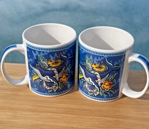 Vintage Pair of Hilo Hattie HAWAIIAN TIKI Humpback Whale 2002 Cup Mug Hawaii - Picture 1 of 15