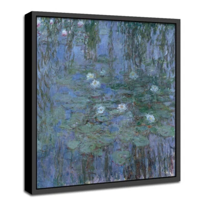 Claude Monet Water Lilies or Nympheas Painting Framed Oil Canvas Print Wall Art Foto 1 de 4