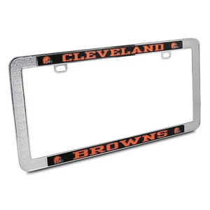 NFL Cleveland Browns Metal Thin Rim License Plate Frame - Picture 1 of 2