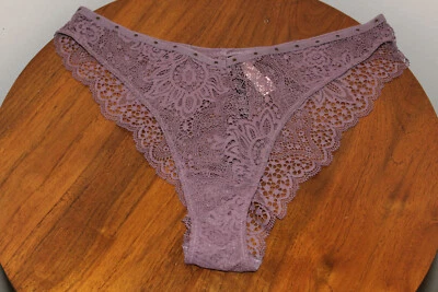 VICTORIA'S SECRET VERY SEXY BIKINI EMBROIDERED FLORAL LACE DARK MAUVE SIZE XS, L - Image 1 of 4