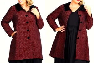 TS TAKING SHAPE plus size L / 22 Ruby Jacquard Dress Coat luxe chic NWT rrp$350! - Picture 1 of 7