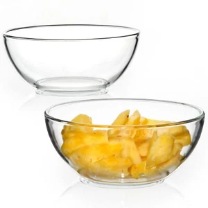 7 Inch Medium Glass Prep Bowls 37oz Glass Bowl Set Clear Tempered Glass Salad... - Picture 1 of 5