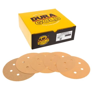 Variety Pack - 6" Gold Hook & Loop 6-Hole Sanding Discs for DA Sanders Box of 50 - Bild 1 von 5