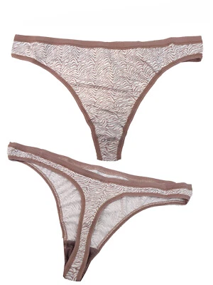 F&F NATURAL No VPL Zebra Print Thong - Size 8 to 16 - Image 1 of 3