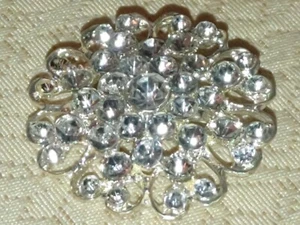 Vintage Brosche unsigniert hellblau Strass Art Deco - Bild 1 von 12