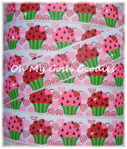VENTA DE 25 YARDAS - 7/8 BRILLO DULCE CUPCAKE SANDÍA REMOLINO GROSGRAIN CINTA SEMILLAS - Imagen 1 de 2
