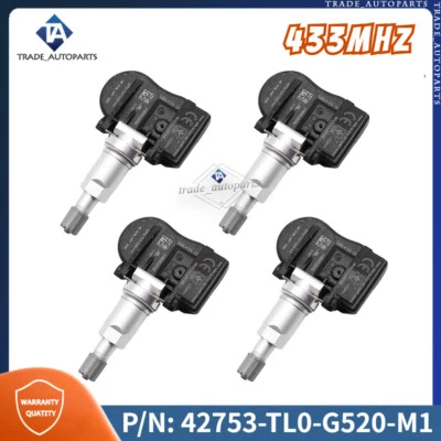 4x Sensor de presión de neumáticos TPMS para Honda Jazz Accord Crosstour 42753-TL0-G520-M1 Foto 1 de 4