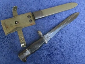 ORIGINAL VINTAGE SPANISCHES TOLEDO HERGESTELLTES BAJONETT UND SCHEIDE MIT LEINWANDAUFHÄNGER - Bild 1 von 16