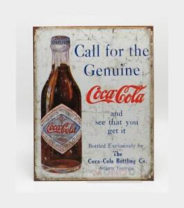 Plaque métallique Coca-Co plaque métallique Coca-Coine blanc marron cm 32 x 41 EDD1918 MMC