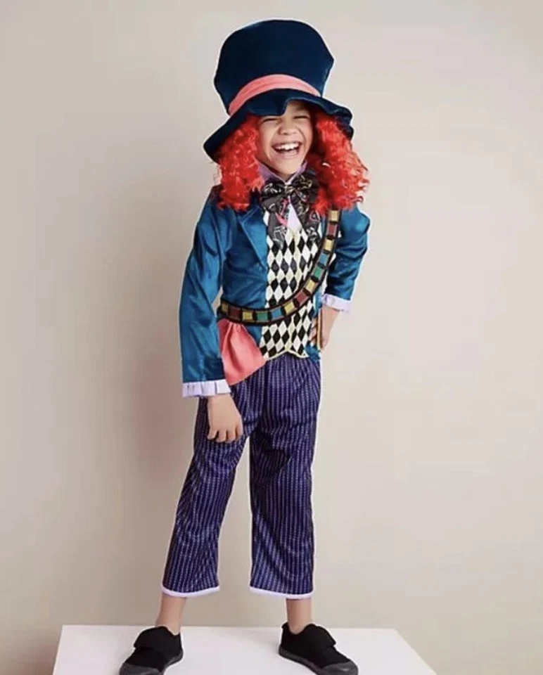 Disney Alicia en el País de las Maravillas Sombrerero Loco Elegante Vestido Disfraz y Sombrero 5-6 Años Foto 1 de 1