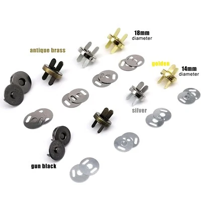 14mm 18mm No Sew Handbag Bag Purse Magnetic Snap Press Stud Button Closure Clasp - Image 1 of 4