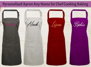 Personalised Apron Custom Name 2 pocket Kitchen Chef Cooking Valentines Day Gift - Picture 1 of 46