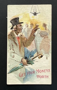 1899 GET YOUR MONEYS WORTH SONGS G ATC AMERICAN TOBACCO CO CIGARETTE CARD - Picture 1 of 2