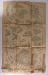 Original Vintage Embroidery Transfer American Theme Eagle Flag Justice Liberty - Picture 1 of 12