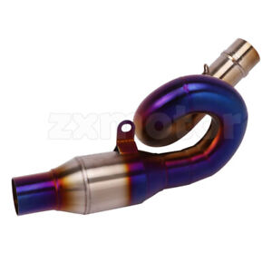 Motorcycle Exhaust Mid Link Pipe Escape Slip On For Kawasaki Z800 Half Blue Tube