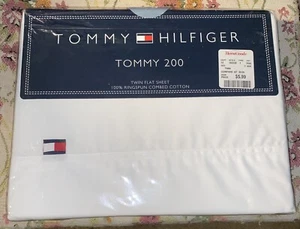 Tommy Hilfiger Tommy 200 Twin Fitted Sheet White Color Fit Mattresses Up To 15” - Picture 1 of 9