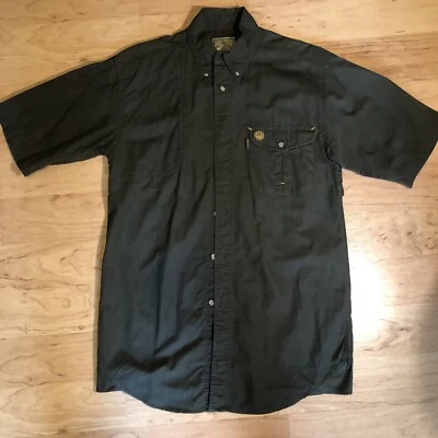 Beretta Mens Small Breathable Lined Outdoor Hiking Button Down Green Shirt - Image 1 of 4