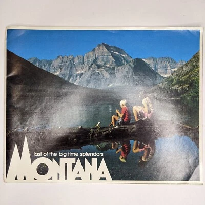Folleto oficial de ideas turísticas de Montana Splendors de la década de 1970 MT Departamento de condados Hwy 8F Foto 1 de 4