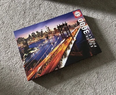 Educa New York City Sunset Manhattan Bridge 3000 Piece Jigsaw Puzzle Complete - Image 1 of 4
