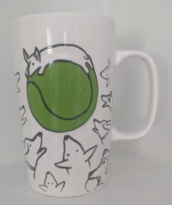 Starbucks 16 oz white coffee mug with Dogs & Large, Green Tennis Ball 2015 - Picture 1 of 6