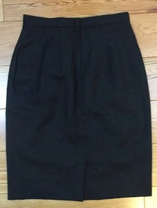 Women's Sz 4 TALBOTS Charcoal Gray 100% Wool Pencil Skirt Fully Lined Made in US - Picture 1 of 5